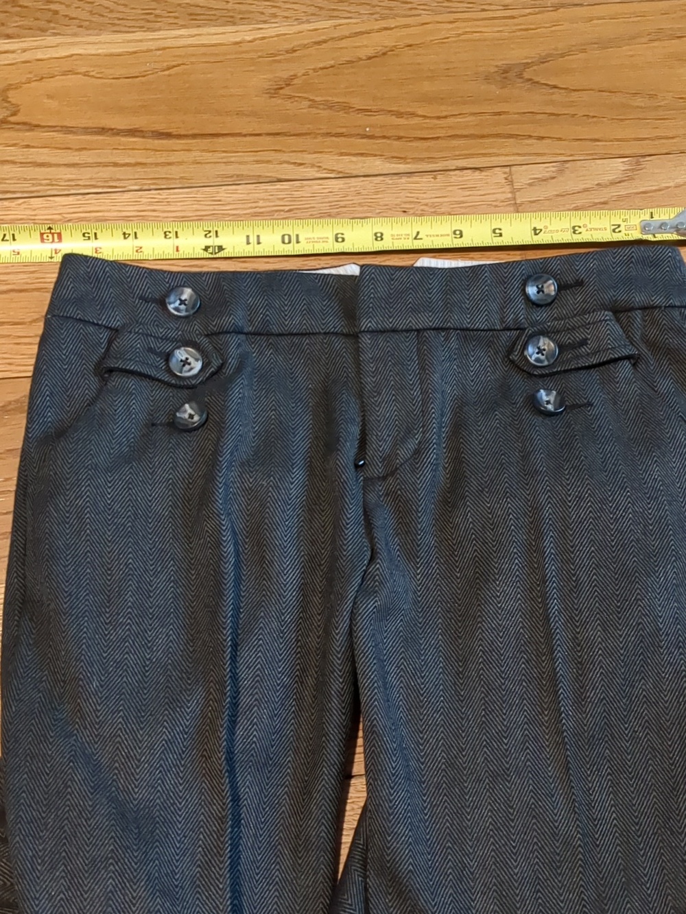 Anthropologie Gray Herringbone Wide Leg Pants Sz 4 - Picture 14 of 14